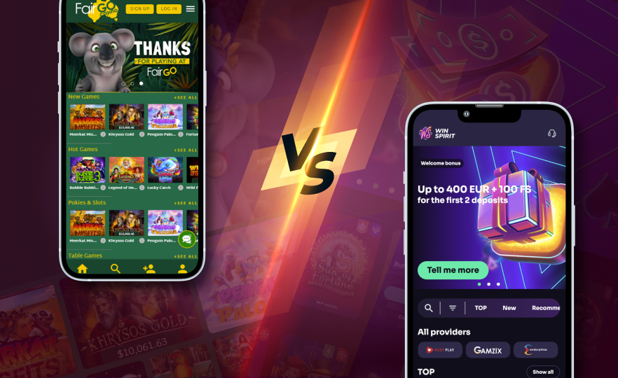 FairGo Casino Mobile vs WinSpirit Casino Mobile